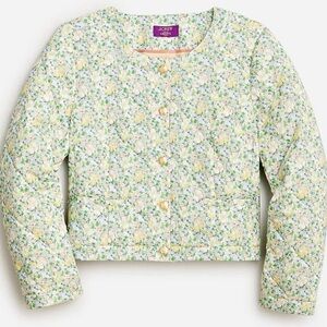 J. Crew Quilted Louisa Lady Jacket in Ivory Colour Fields Liberty Floral
